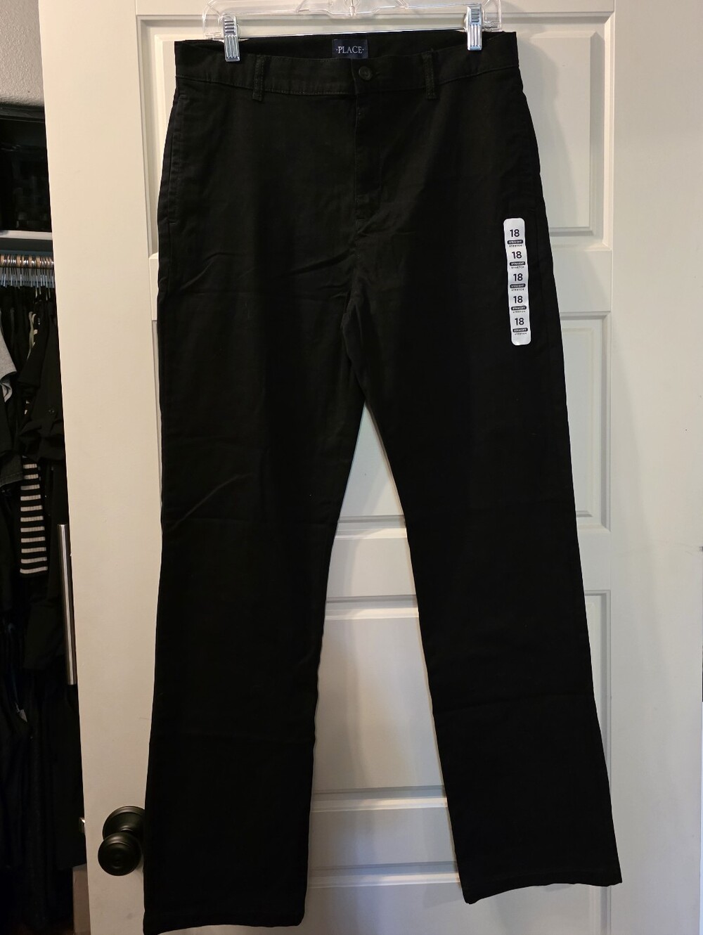 Childrens Place Size 18 Straight Stretch Pants In Black